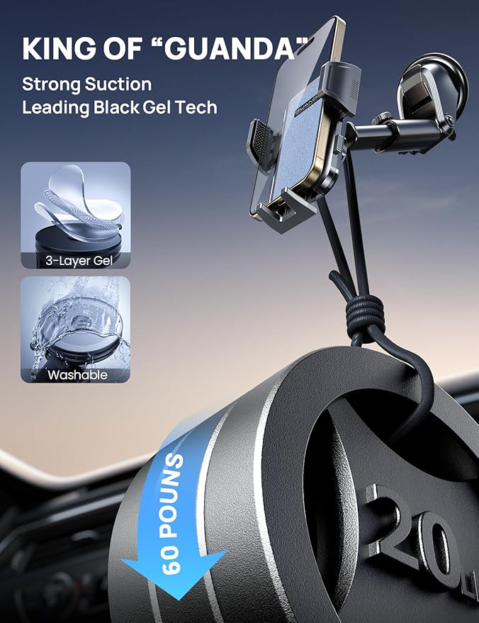 Dashboard Phone Holders for Your Car, Car Cell Phone Holder, Rotatable Suction - Image 4