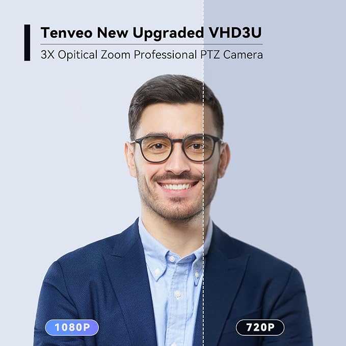 Tenveo PTZ Conference Camera 3X Optical Zoom FHD 1080P 60FPS, 114° Wide View - Image 3