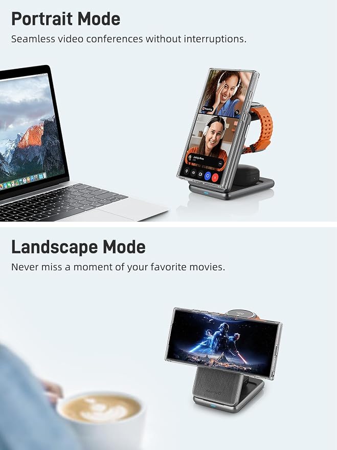 Magnetic Wireless Charger for Samsung, 3 in 1 Foldable MagSafe Charging Station - Image 6