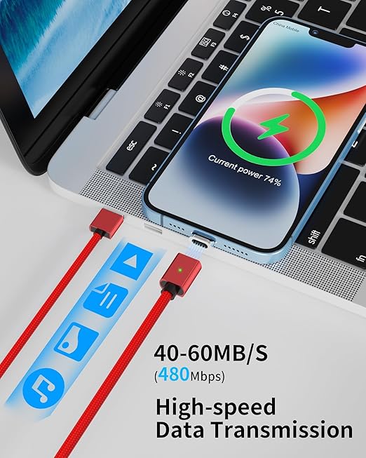 Magnetic Charging Cable 3A Fast Charging 3 in 1 Magnetic Phone Charger - Image 3