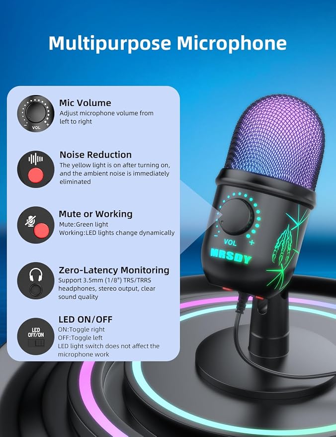USB Gaming Microphone for PC, Computer Mic - Image 2
