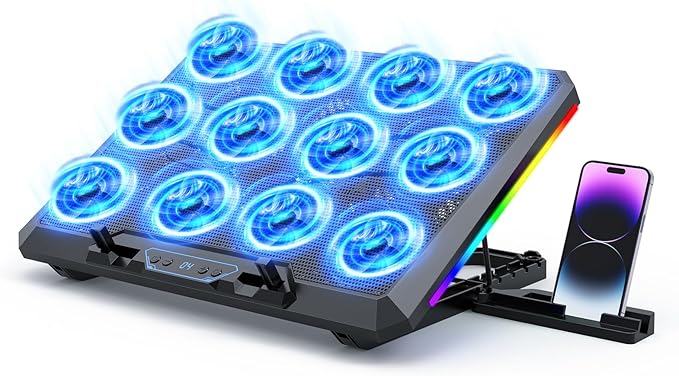 Laptop Cooling Pad with 12 Quiet Fans, Slim Portable by Unknown