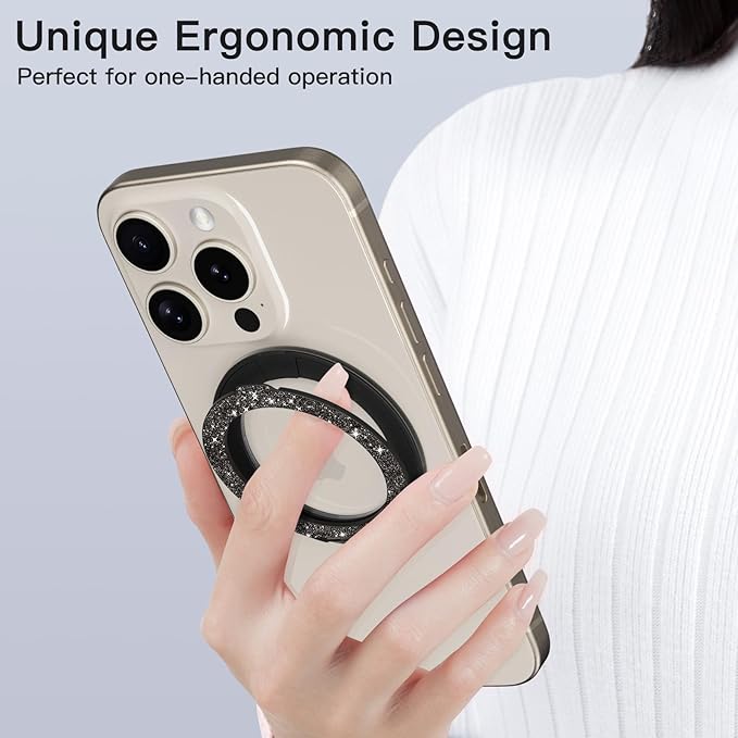COOLQO 2Pcs 360 Spin Cell Grip Ring Phone Stand Magnetic Holders - Image 6