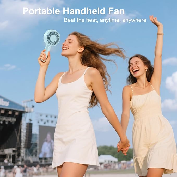 Portable Handheld Fan, USB Personal Fan Rechargeable Battery Operated 10H - Image 5