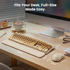 Wireless Keyboard and Mouse Combo, Magnetic Soft-Touch Wrist Rest, Round Keycaps - Image 9
