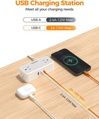 Flat Extension Cord 15 FT, TESSAN Surge Protector Power Strip - Image 6