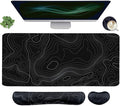 Topographic Mouse Pad Set, Extended Mouse Pad+Keyboard Wrist Rest, Memory Foam by WBWEIRDBEAST