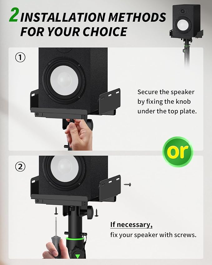 Set of 2 Dual Side Clamping Studio Monitor Stands Desk Clamp Speaker Stands - Image 5