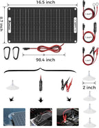 POWOXI 15W Solar Battery Charger: 12V Solar Car Battery Trickle Maintainer - Image 7