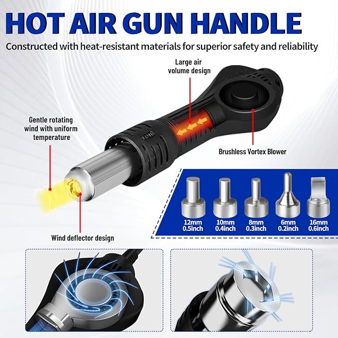 HengTianMei 720W Hot Air Soldering Station 2-IN-1 SMD Soldering Iron Station - Image 6