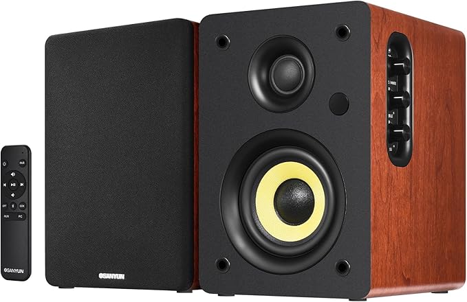 Sanyun SW206 80W Active Dual-Mode Bookshelf Speakers, 4” Studio Monitor & HiFi by Sanyun