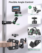 Super Clamp Camera Mount, 360° Dual Ballhead Magic Arm, 1/4"-20 & 3/8"-16 - Image 3