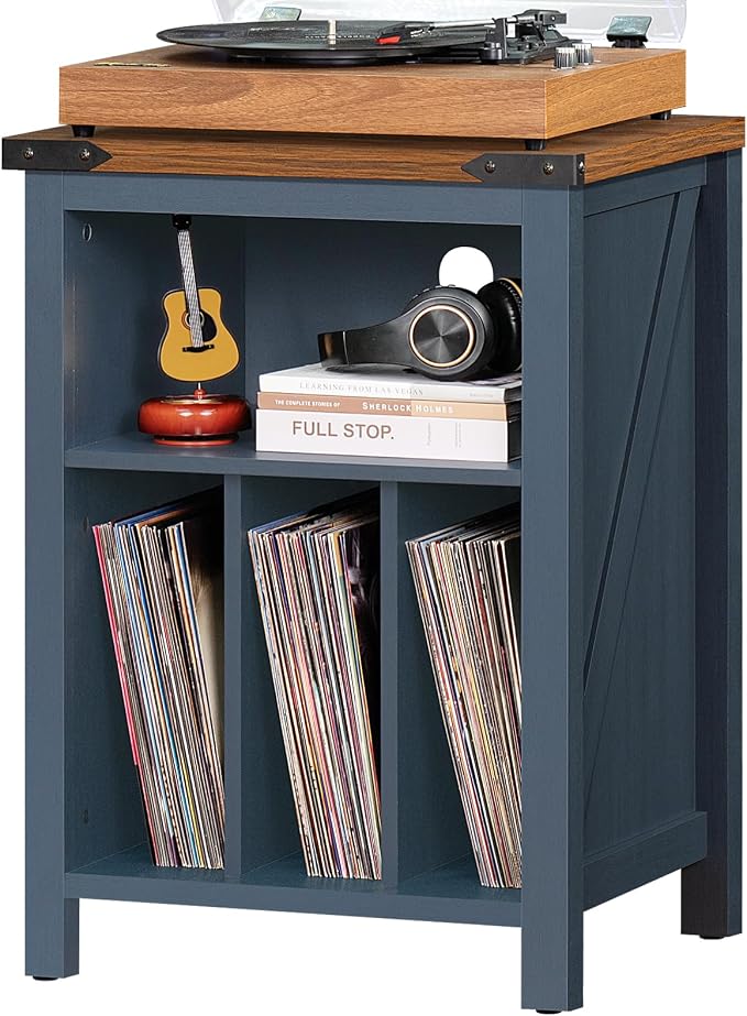 Record Player Stand with Vinyl Record Storage Holds up to 160 Albums, Large by Joaxswe