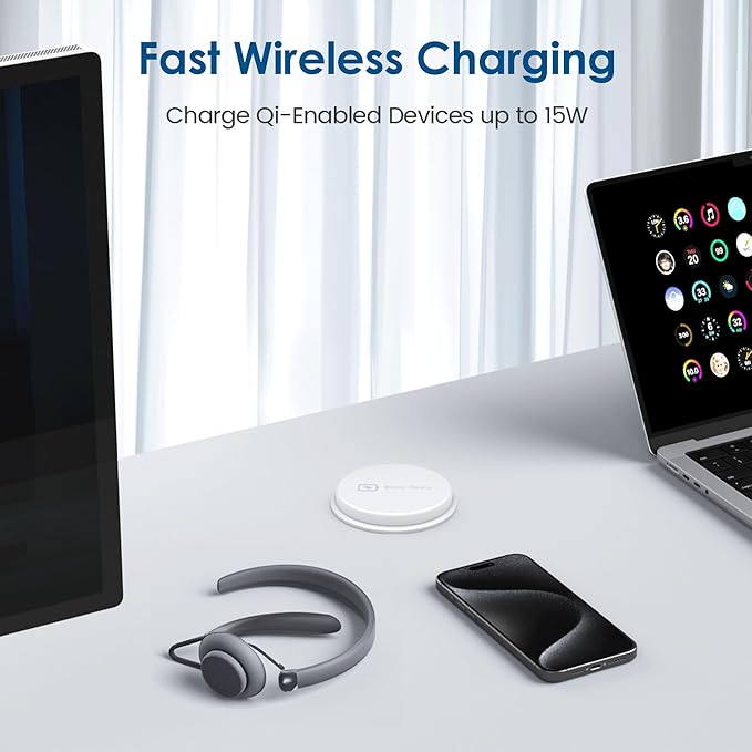 Recessed Power Grommet 3-inch Hole, 15W Wireless Charger, 20W USB C Fast - Image 3