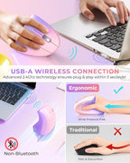 Lekvey Ergonomic Mouse, Vertical Wireless Mouse Rechargeable 2.4 GHz Optical - Image 3