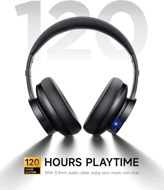 Picun B8 Bluetooth Headphones, 120H Playtime Headphone Wireless Bluetooth - Image 3