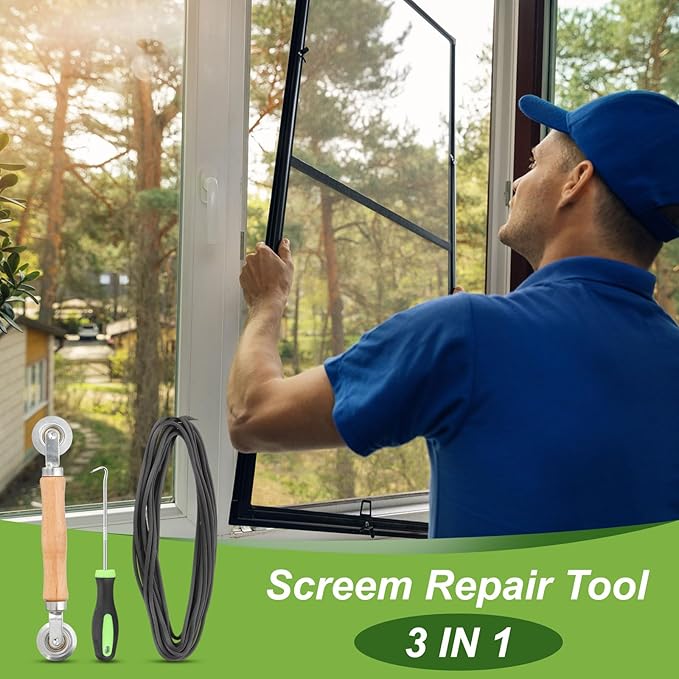uxcell Screen Repair Kit, 0.16"x 9.8 ft Window Screen Spline - Image 6