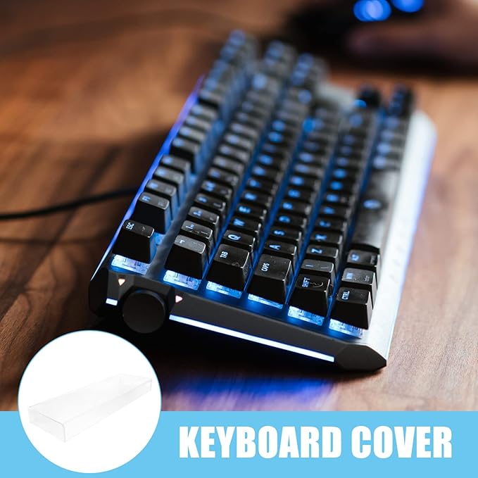 DOITOOL Clear Acrylic Keyboard Cover Protector -Cat, Desktop Keyboard Protector - Image 7