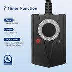 Brightown Outdoor Light Sensor Timer Waterproof, Mechanical Plug in Timer Switch - Image 2