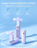 JISULIFE Handheld Fan with 4500 mAh Powerbank Max 37 Hours Runtime, Pocket - Image 3