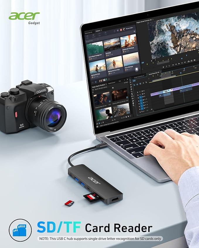 Acer USB C Hub, 7 in 1 USB C to HDMI Dock, 2 USB 3.1 GEN1 and 5Gbps Type-C Data - Image 6