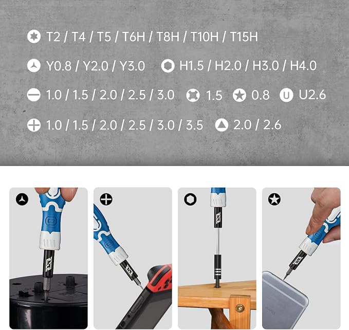 JAKEMY Precision Screwdriver Set, 33 in 1 Screwdriver Set Magnetic Driver Kit - Image 5