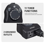 TiFFCOFiO Outdoor Timer Outlet, Dusk to Dawn Light Sensor Timer Weatherproof - Image 2