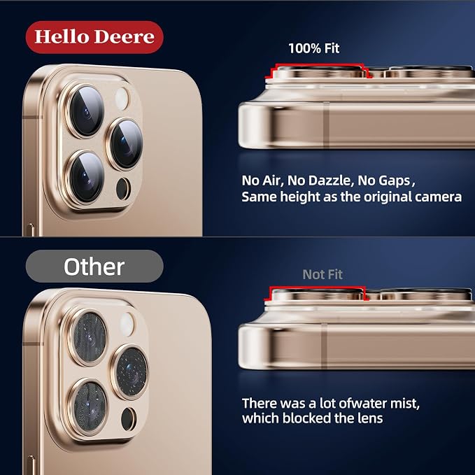 Compatible with iPhone 16 Pro Camera Lens Protector, 9H Metal Tempered Glass - Image 2