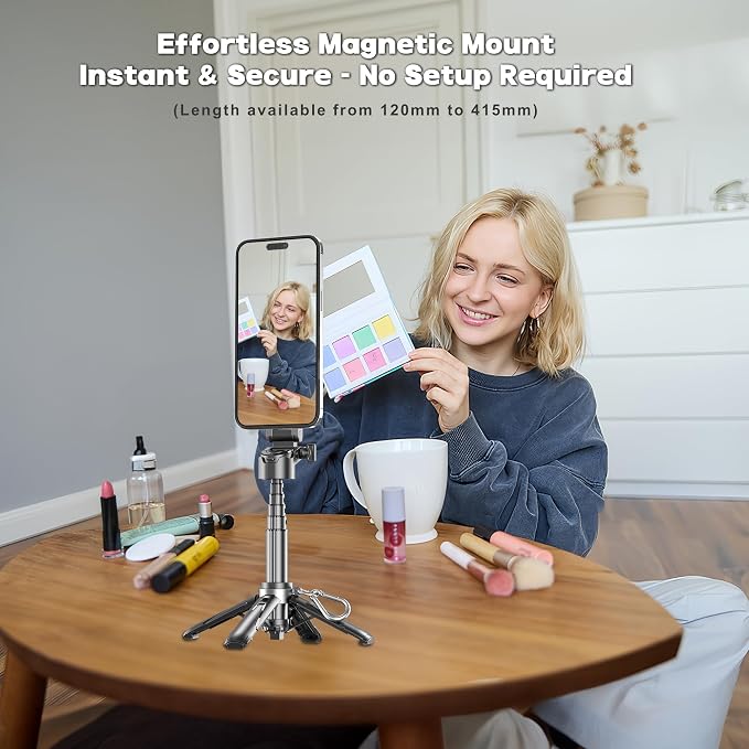Magnetic Tripod for Phone with Remote Control, Extendable Selfie Stick Handle - Image 5