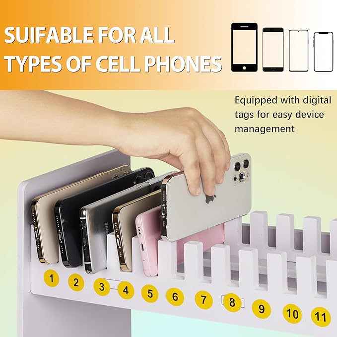 Cell Phone Holder Classroom Cell Phone Storage 2-Tier Multiple Cell Phone Stand - Image 3