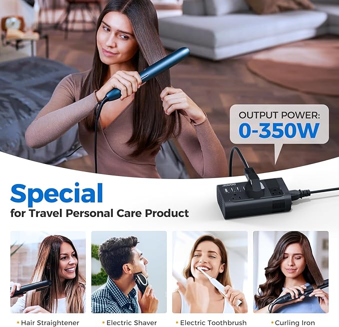 DOACE 350W Voltage Converter US to Europe - Image 3