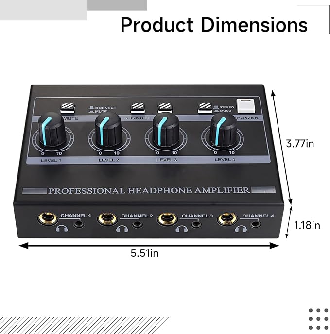 Headphone Amplifier, 4 Channel Home Headphone Amplifier - Image 3