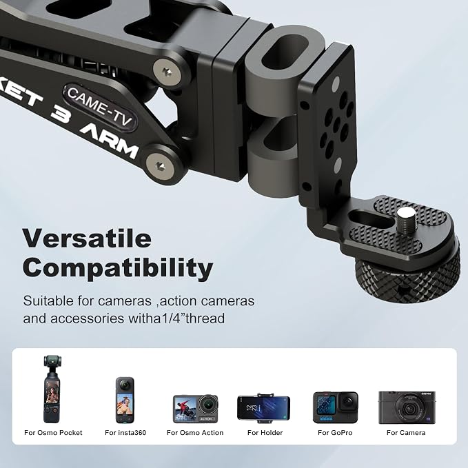 Came-TV Camera Suction Mount Suction, Pocket 3, Cup Camera Mount, 1/4" Mounting - Image 5