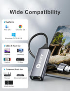 VIOY USB 3.0 to Ethernet Adapter, 10/100/1000Mbps RJ45 LAN Network Port - Image 3