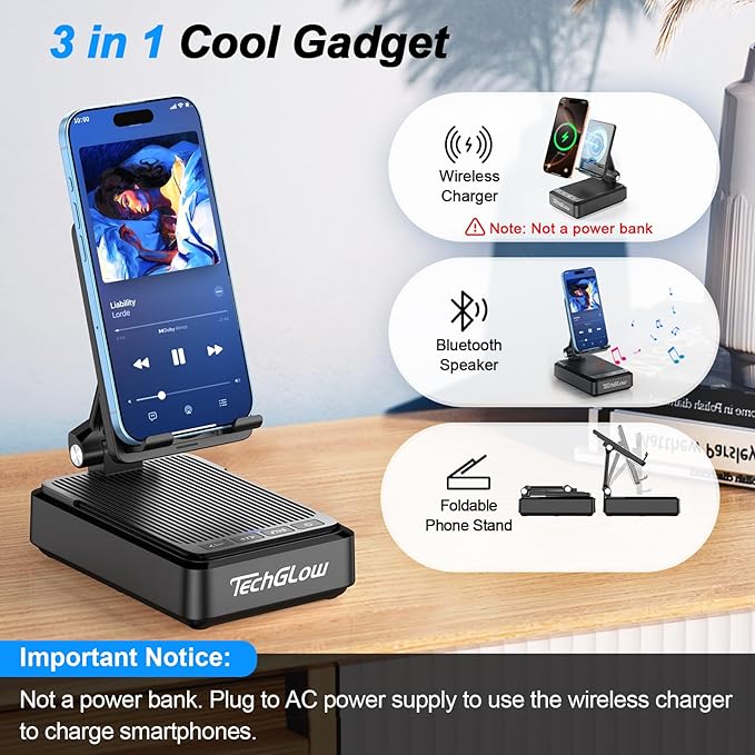 Gifts for Men Women-TechGlow Bluetooth Speaker - Image 2