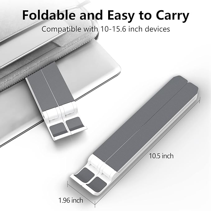 Laptop Stand for Desk, Adjustable Laptop Riser ABS+Silicone Foldable Portable - Image 4