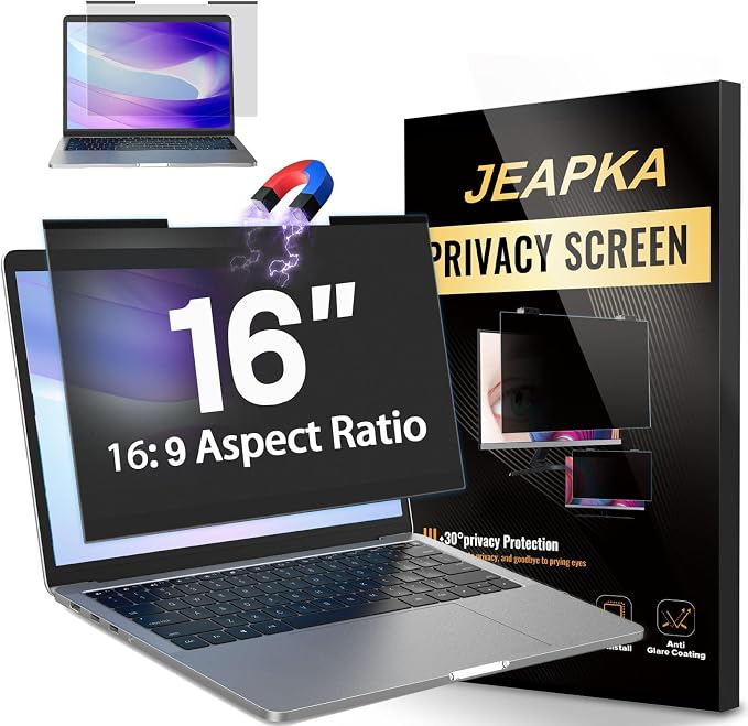 Magnetic Laptop Privacy Screen Filter 16 inch by JEAPKA
