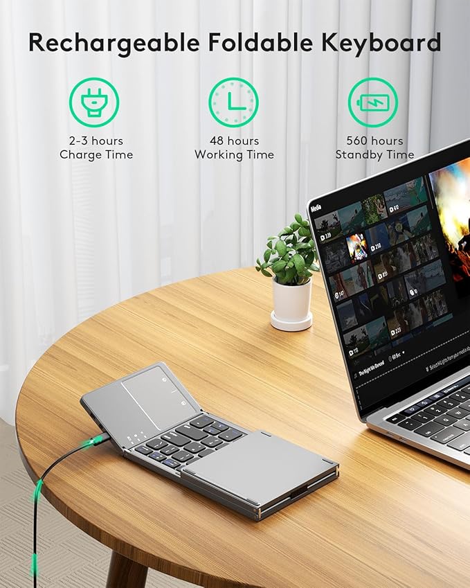 Samsers Multi-Device Foldable Bluetooth Keyboard - Image 5