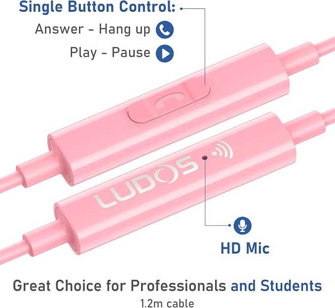 LUDOS OMNITONE Wired Earbuds in-Ear Headphones, 5 Years Warranty, Earphones - Image 3