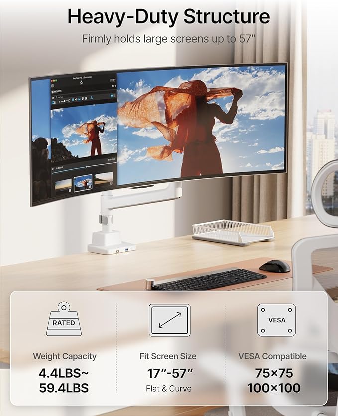monTEK Heavy-Duty Single Monitor Arm - Image 2