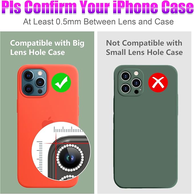 AGVEE 3+3 6 Pack for iPhone 12 Pro Max 6.7" Camera Lens Cover Protector - Image 3