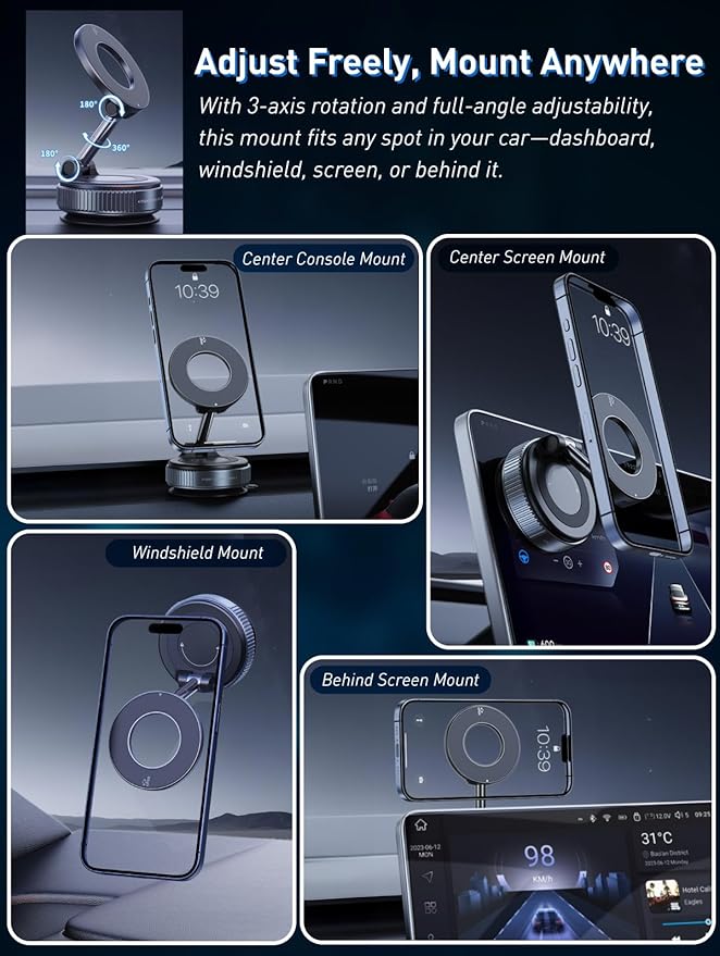 Cell Phone Holders for Your Cars/Gym/Mirror Mount for iPhone & Android Upgraded - Image 2