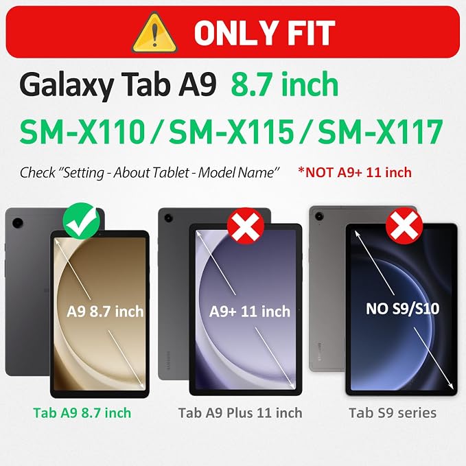 HXCASEAC Case for Samsung Galaxy Tab A9 8.7 Inch, Protective - Image 2