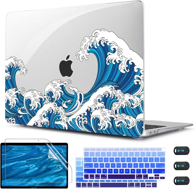 CISSOOK Wave Case for MacBook Air 13 inch Case 2021 2020 2019 2018 Release by CISSOOK