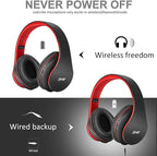 ZIHNIC Bluetooth Headphones Over-Ear, Foldable Wireless and Wired Stereo - Image 2