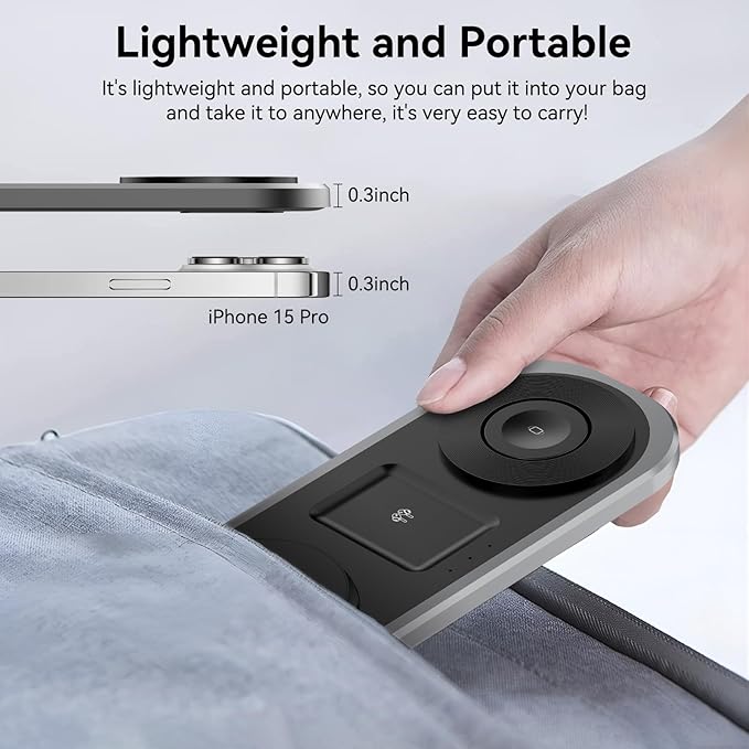 3 in 1 Wireless Charger for iPhone, Foldable Charging Station for Magsafe for - Image 6