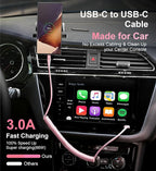 USB C to C Cable 3FT for Car, Coiled USB C Fast Charging Cable for iPhone - Image 3