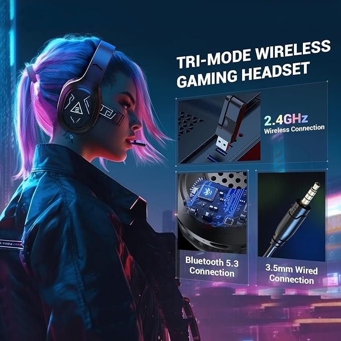 EKSA 2.4GHz Wireless Gaming Headset - Image 2