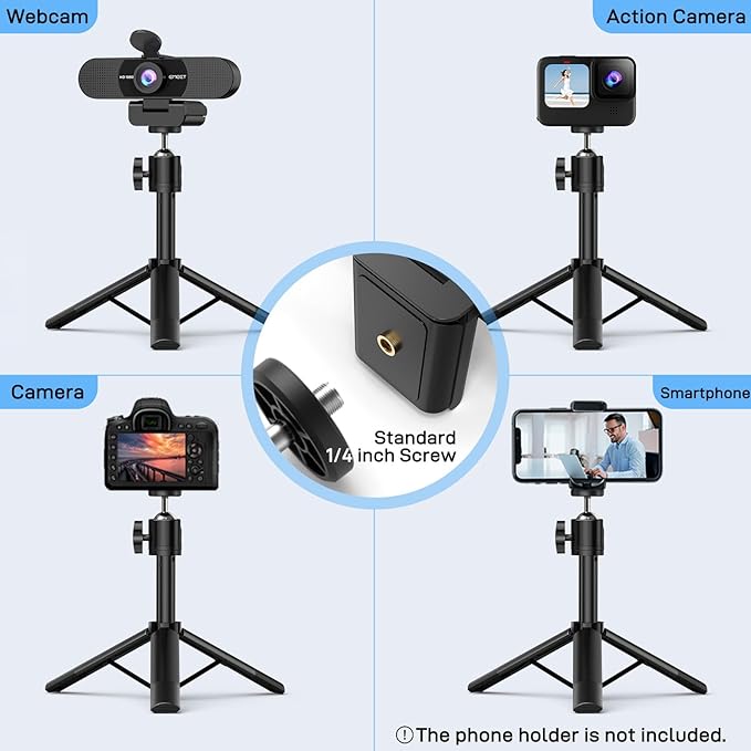 EMEET C960 Webcam with Tripod, 1080P Webcam with Microphone, Adjustable Height - Image 8