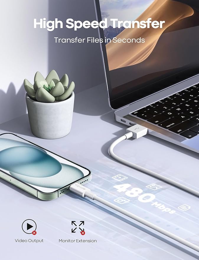 Car Carplay Cable for iPhone 17 16 15 Charger Cord, 3/3/6/6FT USB A to USB C - Image 5